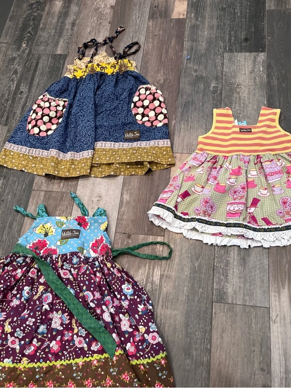 Matilda Jane Little Girl Size 6 Dresses and Top Lot Of 3 Knot Dresses
